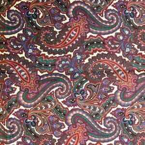 4+ Yards Ornate Red Paisley Fabric Vintage 1980's 1990's VIP CRANSTON PRINTWORKS